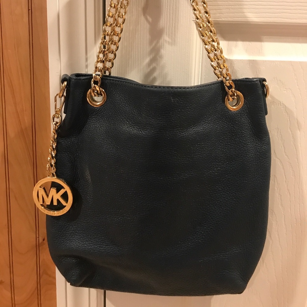 Micheal Kors blue leather bag